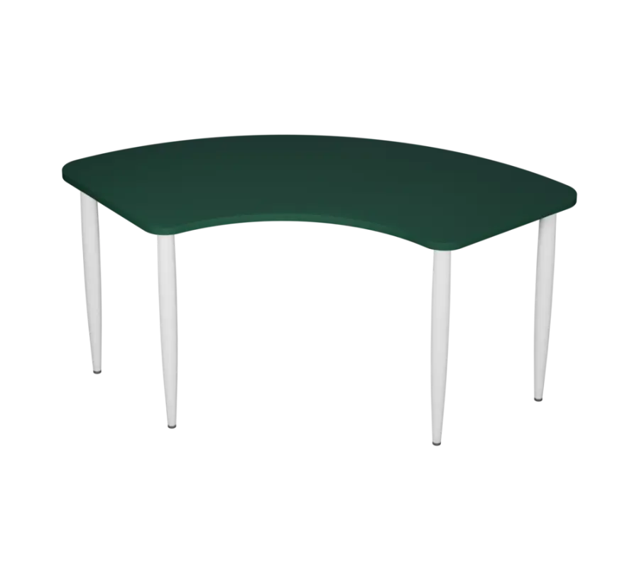 PLAYFORM 228 modulární hravé stoly, výška 750 mm, kovová podnož bílá, deska 25 mm, zelený onyx